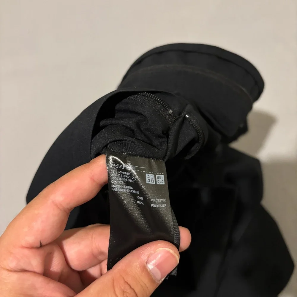 Uniqlo Blocktech Parka Mens Medium Black Waterproof Windproof Hooded Jacket - Picture 4 of 6